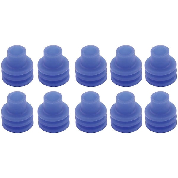 Allstar Performance Weather Pack Connector 12 Gauge Seals; Blue, 10PK ALL76283 - main